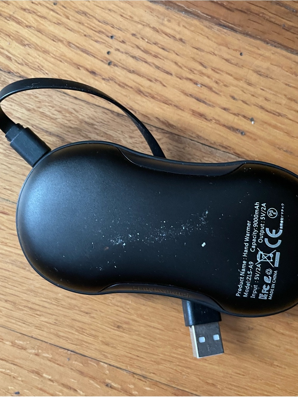 Portable Black USB Hand Warmer Power Bank